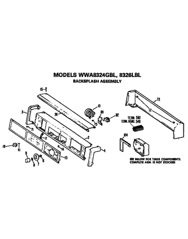 Backsplash for wwa8324 and 8326lbl