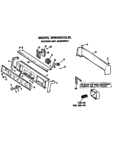 Backsplash for wwa88313lbl