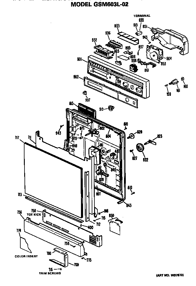 Front/control panel