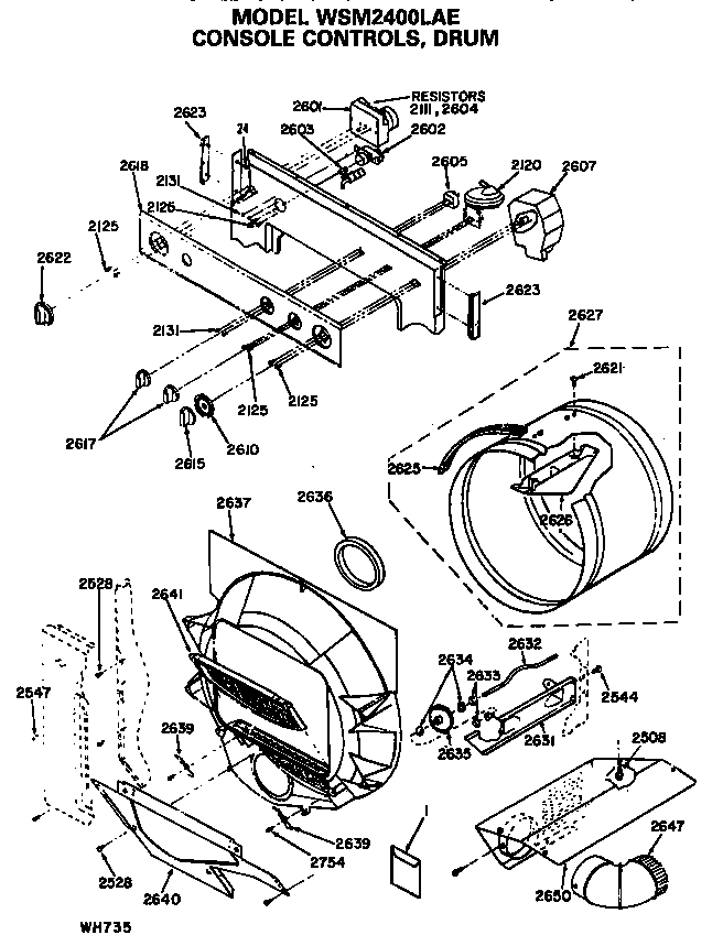 Console controls and drum