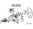 GE DDE6407LAL blower and drive assembly diagram