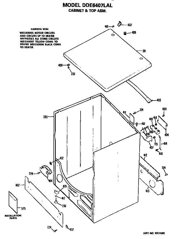 Cabinet and top