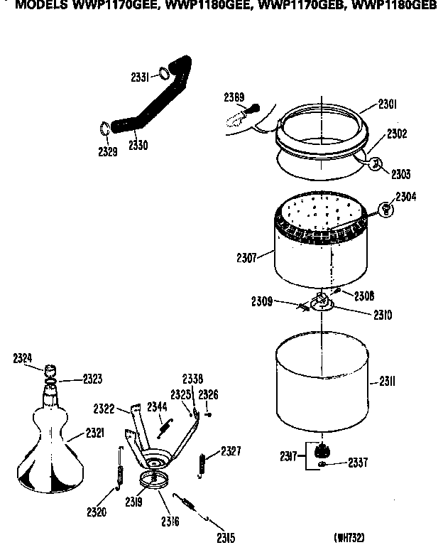 TUBS, SUSPENSION AND AGITATOR