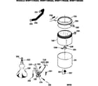 GE WWP1170GEB tubs, suspension and agitator diagram