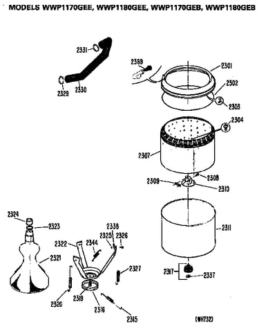 Tubs, suspension and agitator