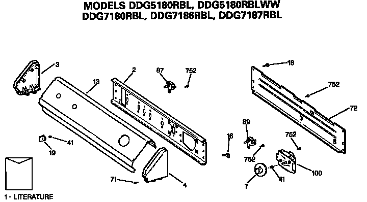 BACKSPLASH FOR DDG5180, 7180, 7186 AND 7187