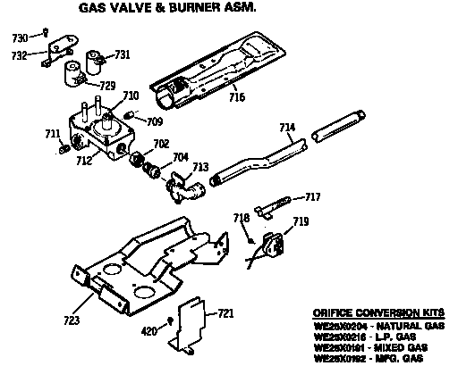 Gas valve and burner