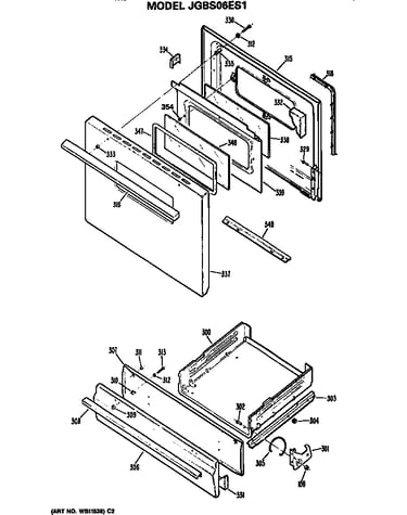 Oven door and broiler