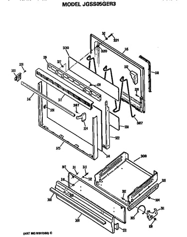 Oven door and broiler