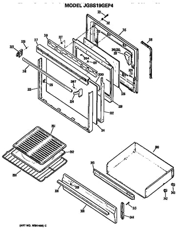 Oven door and broiler