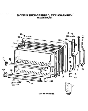 Freezer door