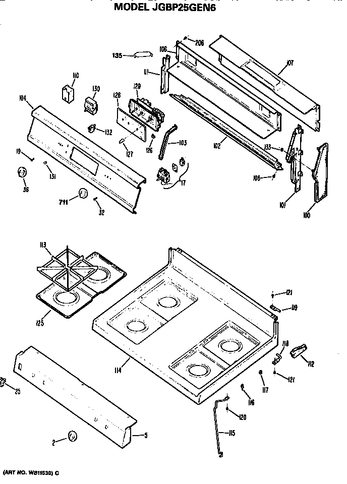 Cooktop and backsplash
