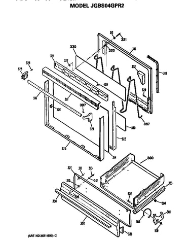 Oven door and broiler