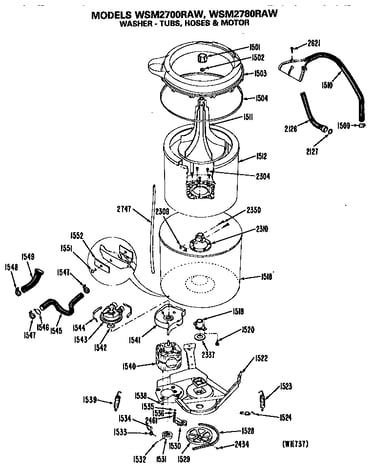 Washer- tubs, hoses and motor