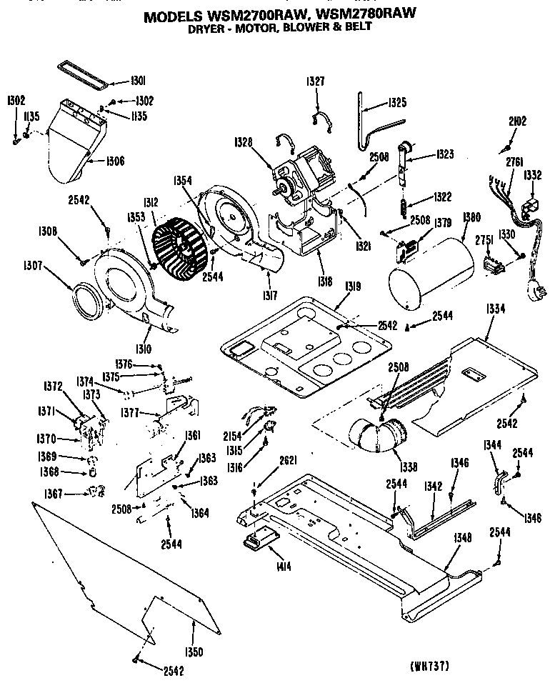 Dryer- motor, blower and belt