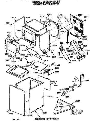 Cabinet and heater