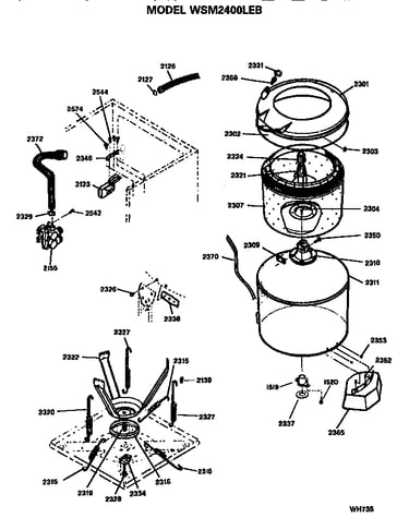Washer- tubs, hoses and base