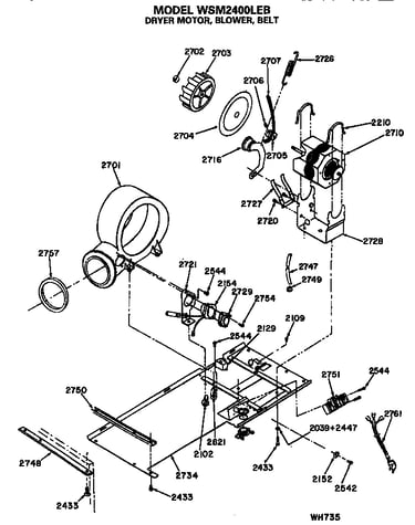 Dryer- motor, blower and belt