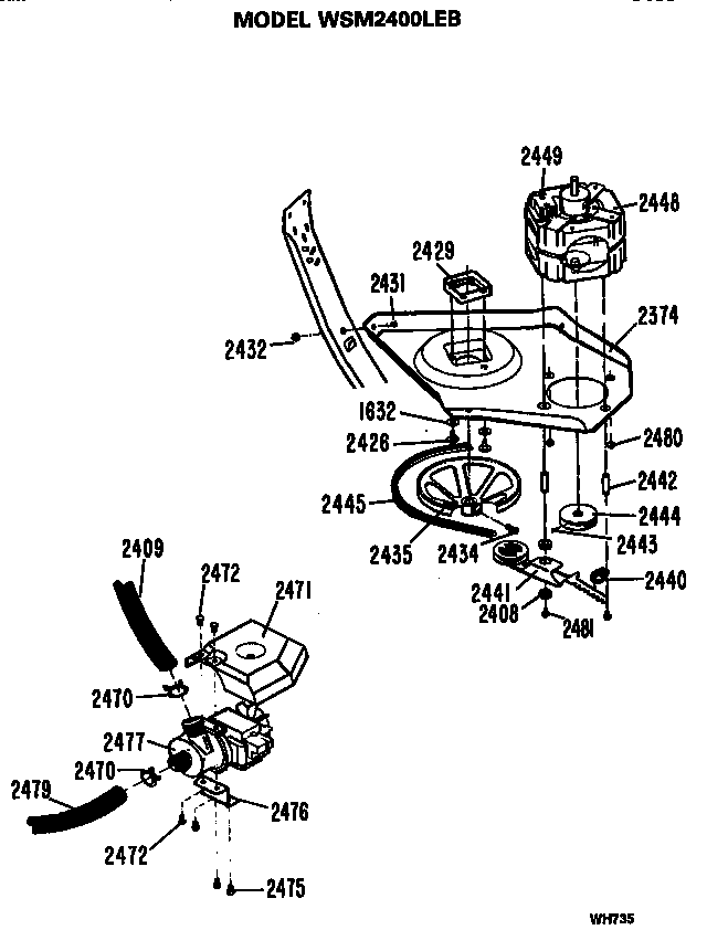 Washer- motor and drive