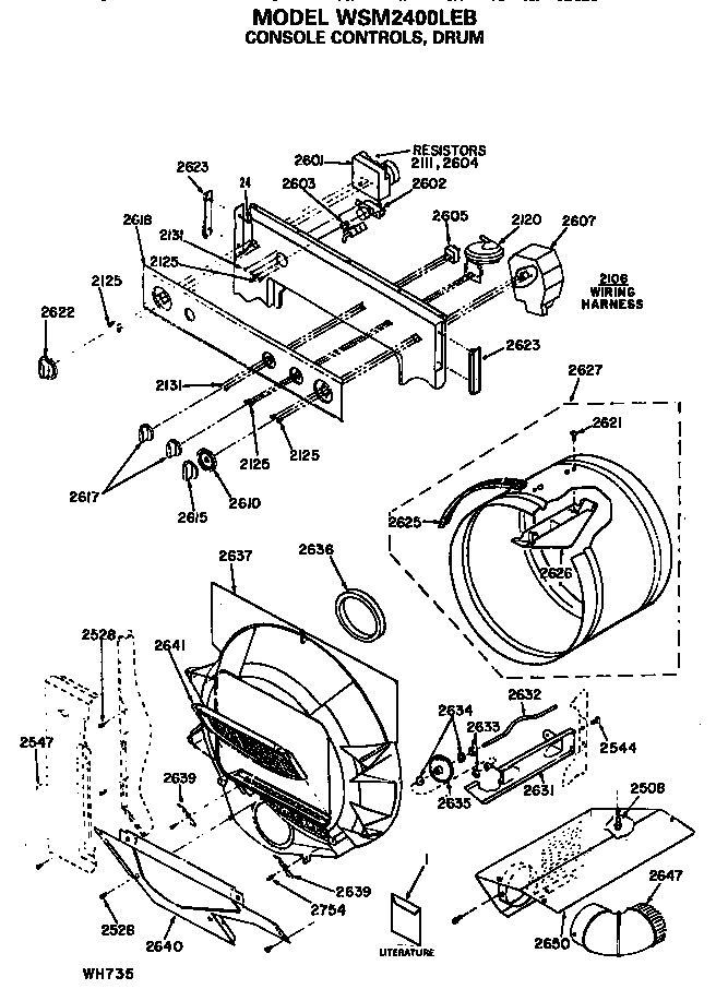 Console controls and drum