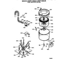GE WWP1180GJB tub, agitator and air bell diagram