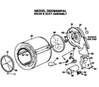 GE DDC6400PAL drum and duct assembly diagram