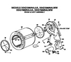GE DDG7280RALWW drum and duct diagram