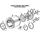 GE DRB1255KBL drum and heater diagram