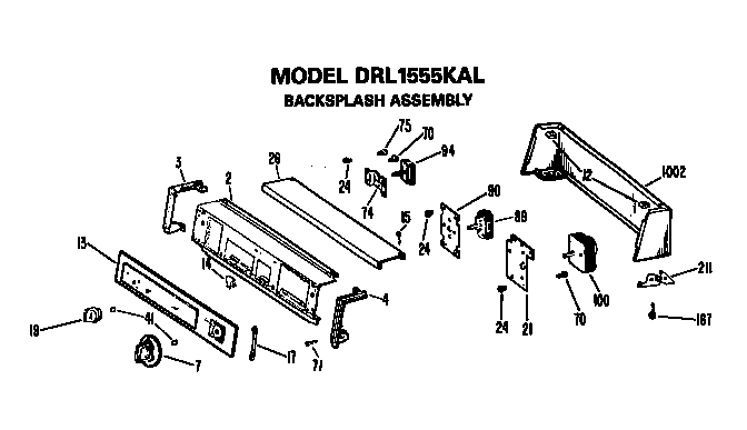 Backsplash for drl1555kal