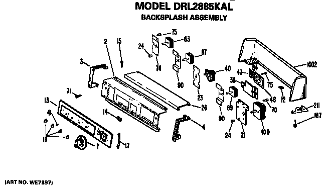 Backsplash for drl2885kal