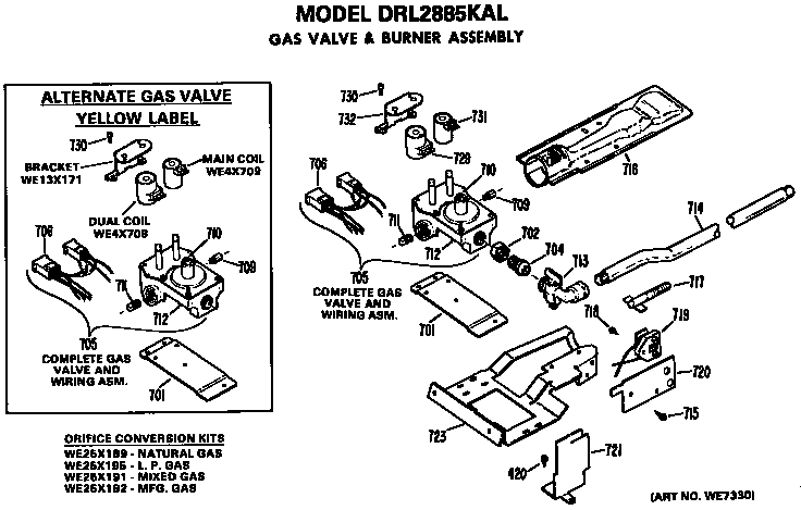 Gas valve and burner