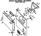 GE DRL2455MCL cabinet front diagram