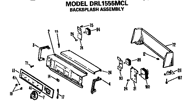 Backsplash for drl1555mcl