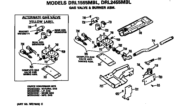 Gas valve and burner