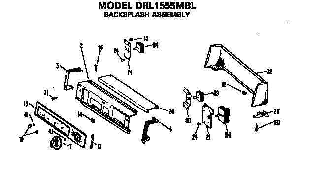 Backsplash for drl1555mbl