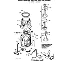 GE WRW5705MAL tub, basket and agitator diagram