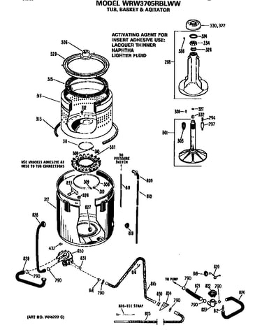 Tub, basket and agitator