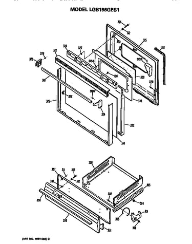 Oven door and broiler