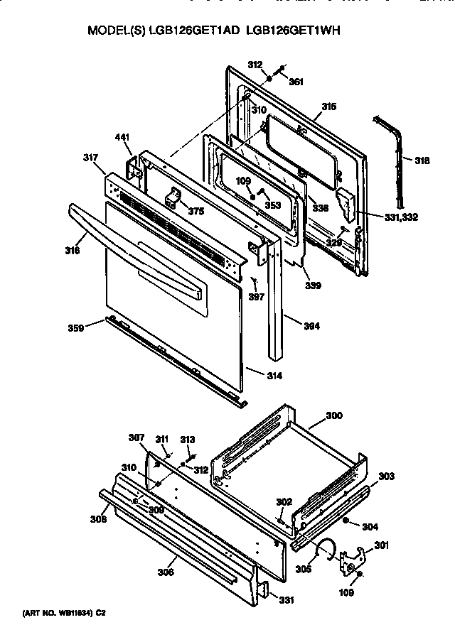 Oven door and broiler