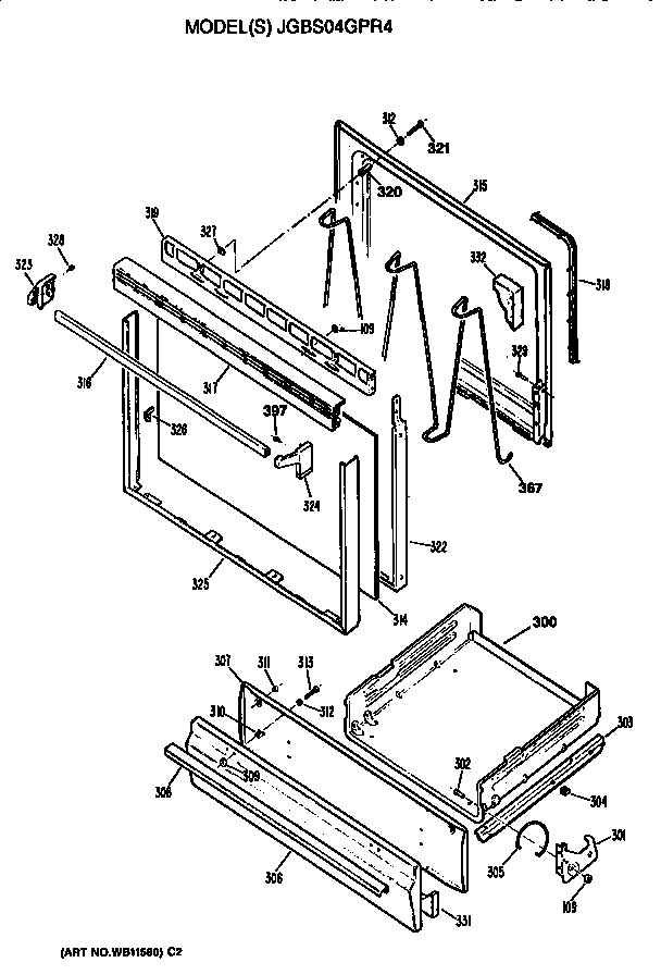 Oven door and broiler