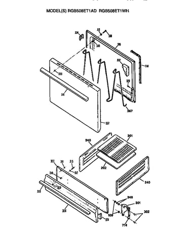 Oven door and broiler