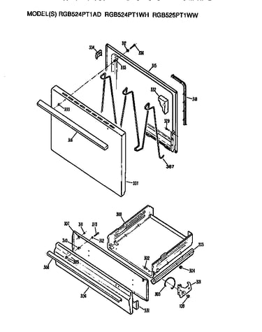 Oven door and broiler