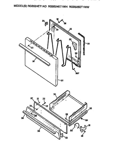 Oven door and broiler