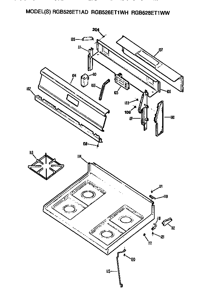 Cooktop and backsplash