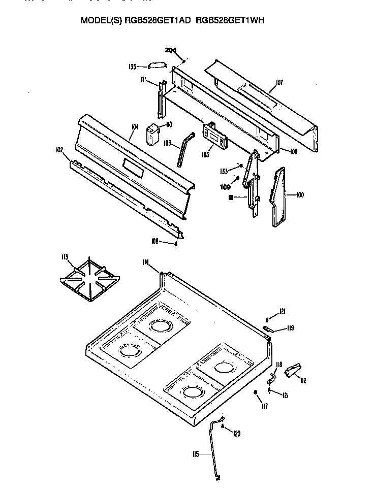 Cooktop and backsplash