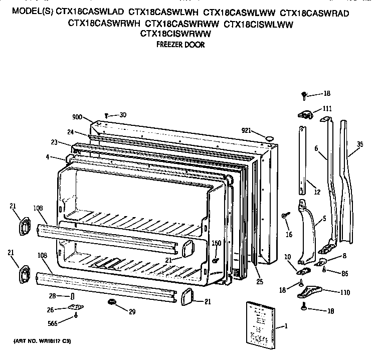 Freezer door