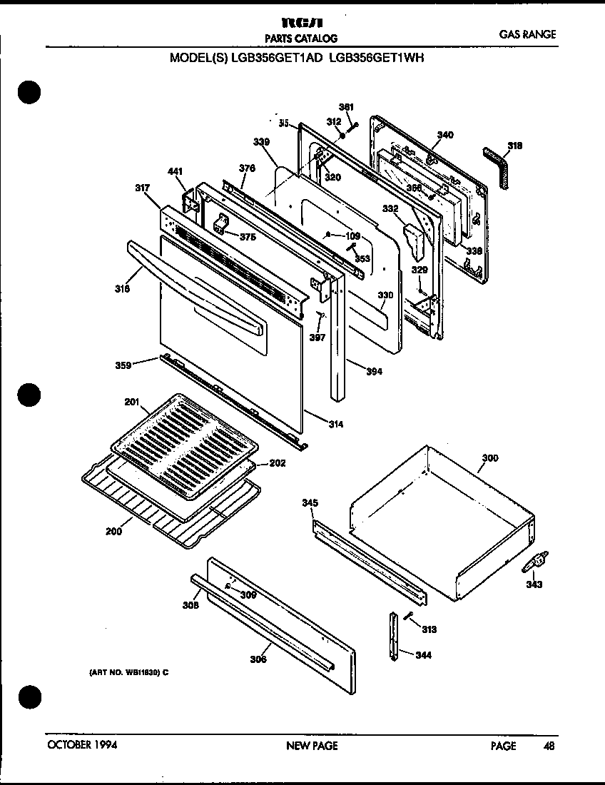 OVEN DOOR AND BROILER