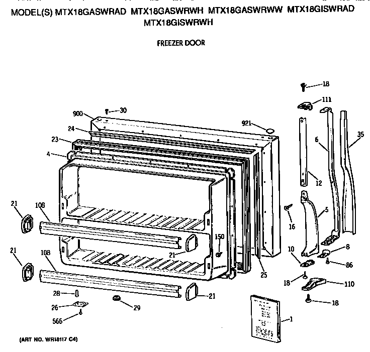 Freezer door