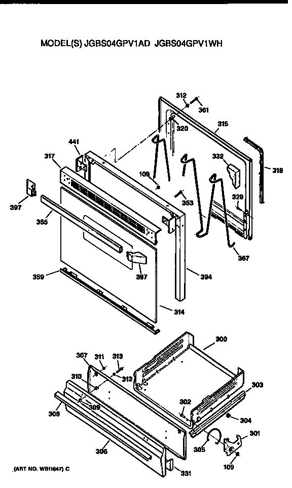 Oven door and broiler
