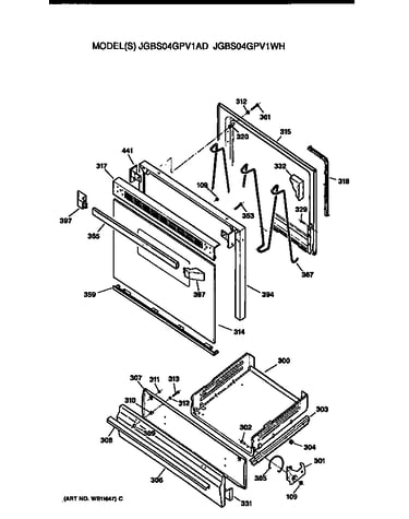 Oven door and broiler
